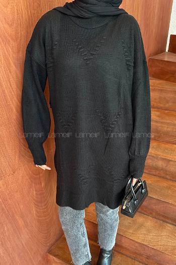 Black Turtle Neck Long Arm Jumper