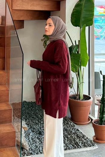 Lamelif Nakışlı Kazak Bordo