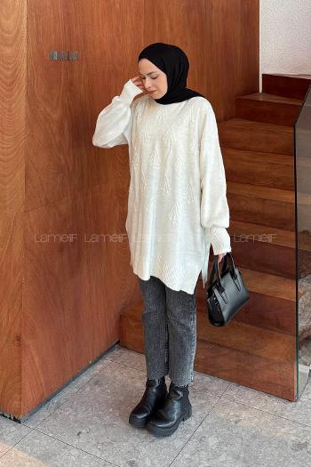 Lamelif Nakışlı Kazak Natural