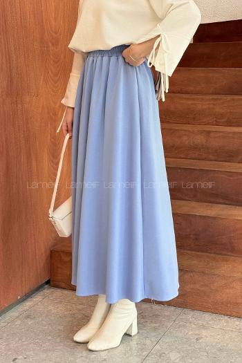 Lamelif Oysho Tesettür Etek Mavi