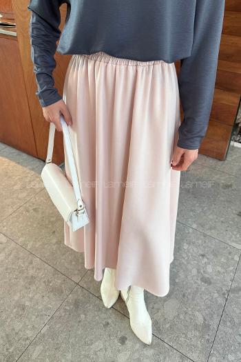 Lamelif Oysho Tesettür Etek Pudra