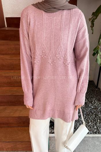 Lamelif Triko Tesettür Kazak Lila