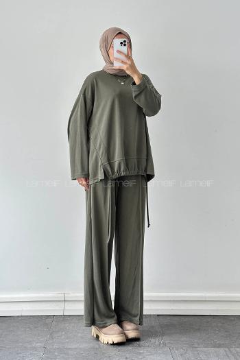 Lamelif Bağcıklı İkili Takım Haki