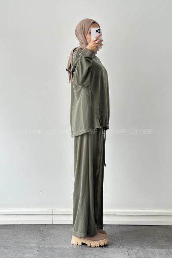 Lamelif Bağcıklı İkili Takım Haki