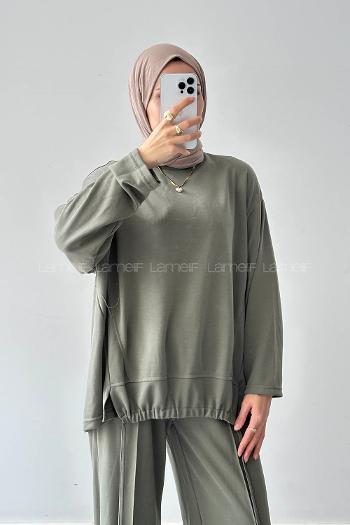 Lamelif Bağcıklı İkili Takım Haki