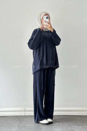 Lamelif Bağcıklı İkili Takım Lacivert