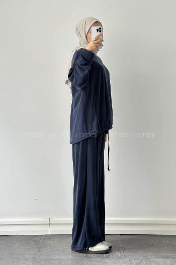 Lamelif Bağcıklı İkili Takım Lacivert