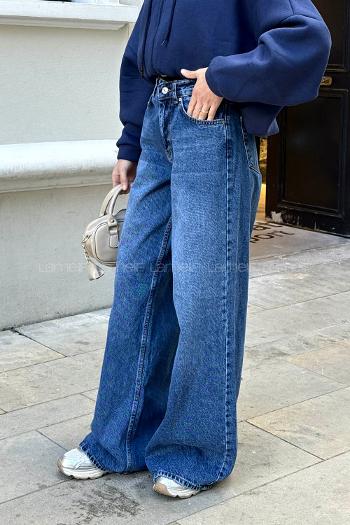 Lamelif Bol Paça Pantolon Açık Mavi