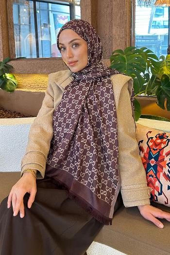 Clove Cotton Fabric Striped Shawl