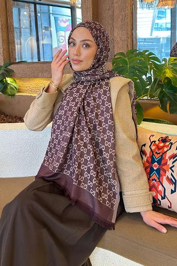 Clove Cotton Fabric Striped Shawl