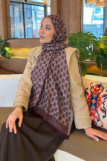 Clove Cotton Fabric Striped Shawl