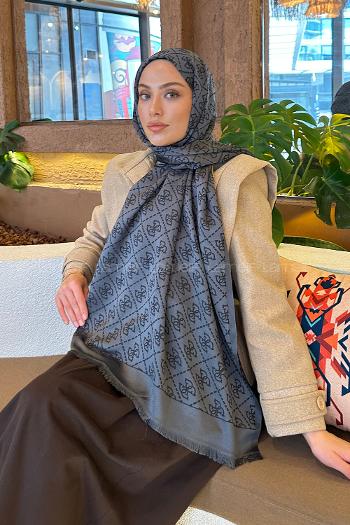 Smoked Cotton Fabric Striped Shawl