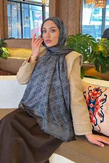 Smoked Cotton Fabric Striped Shawl