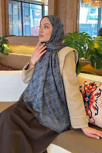 Smoked Cotton Fabric Striped Shawl