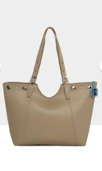 Lamelif Gümüş Halka Detaylı Kadın Omuz Çantası Vizonrengi