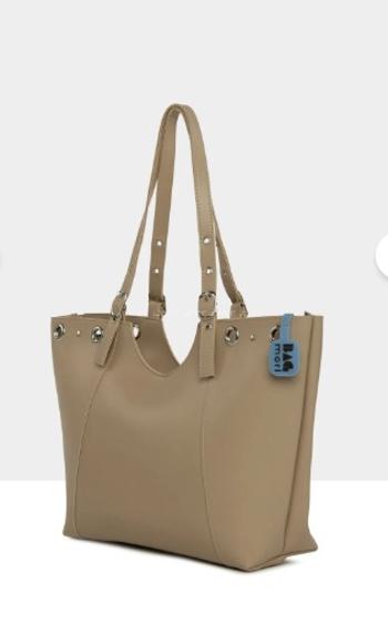 Lamelif Gümüş Halka Detaylı Kadın Omuz Çantası Vizonrengi