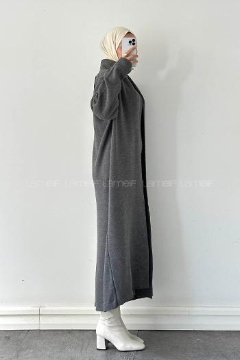 Lamelif Hırka-Elbise İkili Takım Antrasit