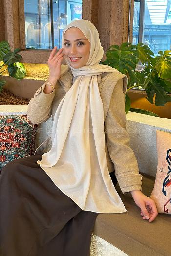Lamelif Star Şal Açık Bej