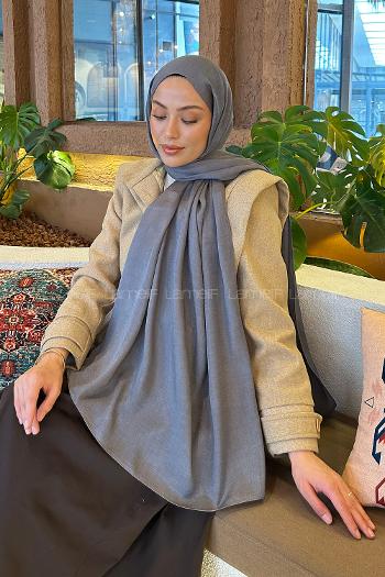 Smoked Cotton Straight Shawl