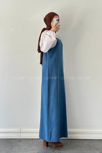 Lamelif Toka Detaylı Kot Jile Açık Mavi