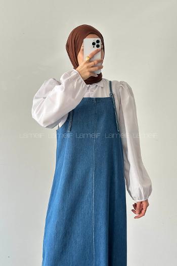 Lamelif Toka Detaylı Kot Jile Açık Mavi