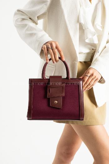 Lamelif Büyük Kadın El Ve Omuz Çanta Bordo