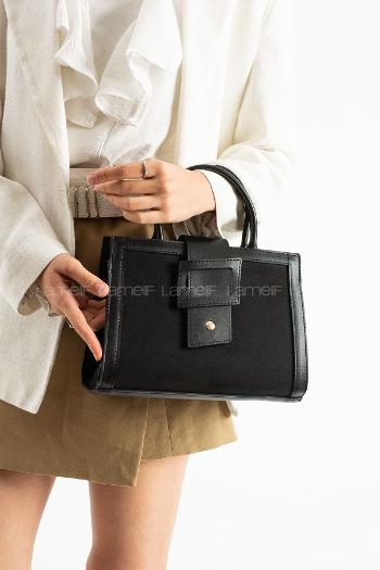 Lamelif Büyük Kadın El Ve Omuz Çanta Siyah