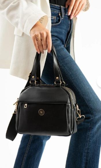 Black With Zipper Skin Hand Bag Bag