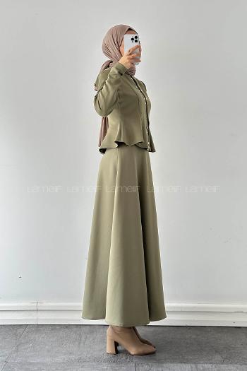 Lamelif Scuba Çıt Çıtlı İkili Takım Haki