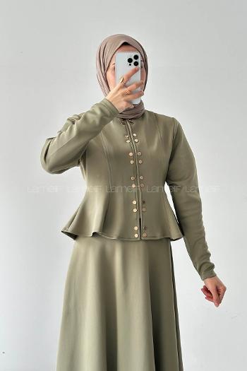 Lamelif Scuba Çıt Çıtlı İkili Takım Haki