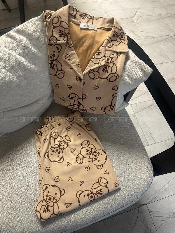 Lamelif Büyük Ayıcık Desenli Pijama Takımı