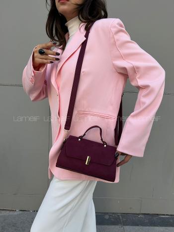 Lamelif Leına Süet Model Kadın Çapraz Çantası