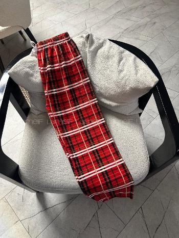 Lamelif Milan Kumaş Ekose Desenlı Pijama Altı