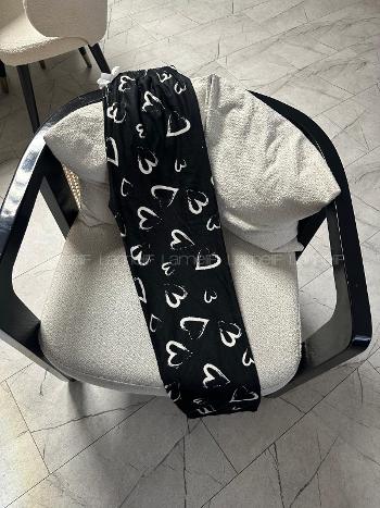 Lamelif Milan Kumaş Kalp Desenlı Pijama Altı