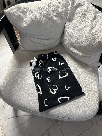 Lamelif Milan Kumaş Kalp Desenlı Pijama Altı