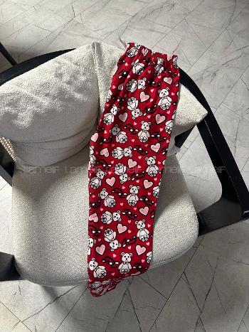 Lamelif Milan Kumaş Love Baskılı Pijama Altı