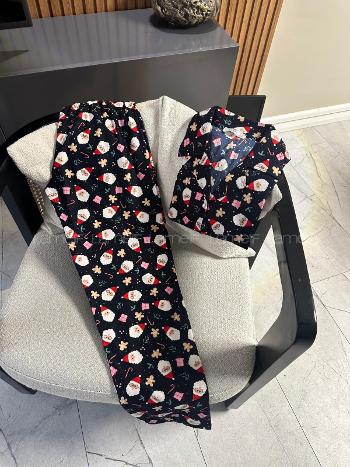 Navy Blue-1 Crew Neck Long Arm Without Accessories Combed Fabric Regular Trousers Comfortable Suit