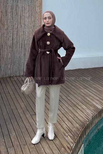 Bitter Brown Normal Neck Long Arm Coat