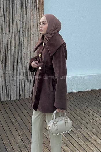 Bitter Brown Normal Neck Long Arm Coat