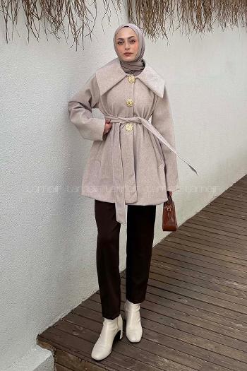 Stone Normal Neck Long Arm Coat