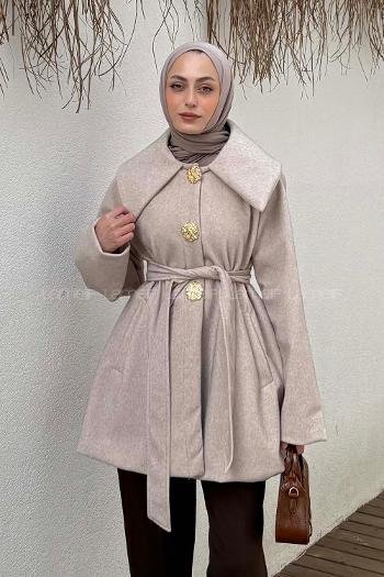 Stone Normal Neck Long Arm Coat
