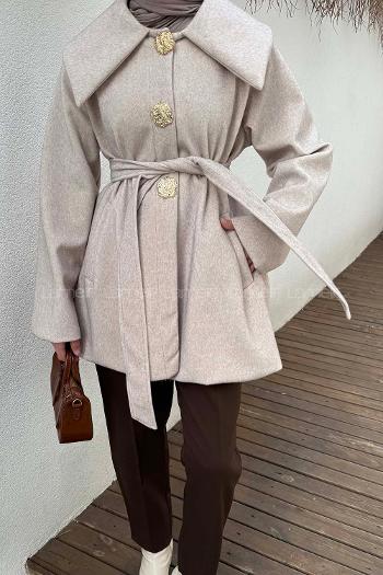 Stone Normal Neck Long Arm Coat