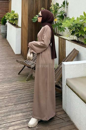 Lamelif İki İplik Oysho Elbise  Soft Kahve