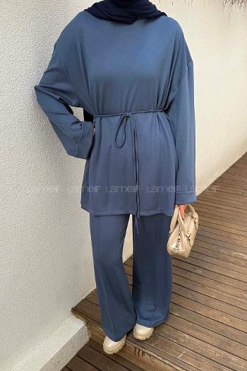 Anthracite Crew Neck Long Arm Viscose Fabric Elastan Regular Trousers Comfortable Suit