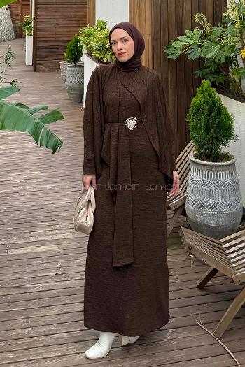 Lamelif Pelerin-Jile İkili Takım Kahverengi