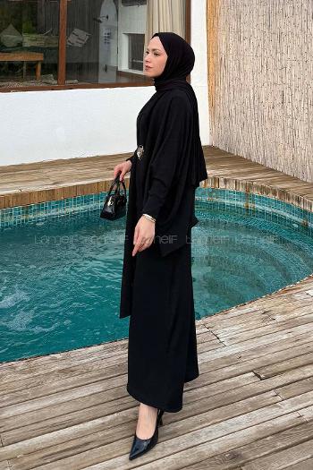 Lamelif Pelerin-Jile İkili Takım Siyah