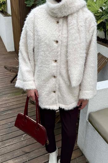 Stone Crew Neck Long Arm Coat