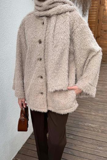 Mink Crew Neck Long Arm Coat