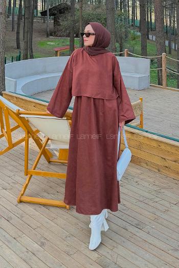 Tile Crew Neck Long Arm Linen Flare Suit