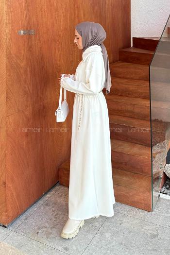 White Choker Neck Cotton Dresess